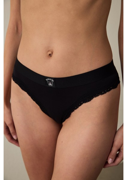 Siyah Kromi Slip Külot