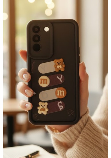 Samsung Galaxy S20FE Uyumlu Kılıf Siyah Renk Ayıcık Figürlü 3D Kamera Korumalı Darbe Emici Yumuşak Silikon Kapak modelleri