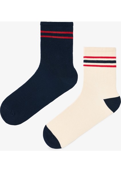 Çok Renkli Erkek Ski 2li Soket Çorap
