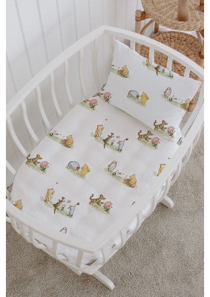 %100 Pamuklu Poplin Anne Yanı Beşik Nevresim Seti - Sevimli Orman Dostları fiyatları