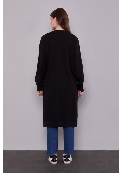 Siyah Uzun Ribana Sweatshirt fırsatları