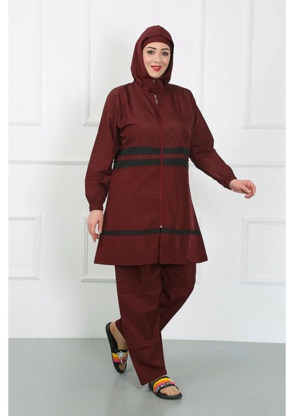Büyük Beden Tesettür Mayo Bordo indirimleri