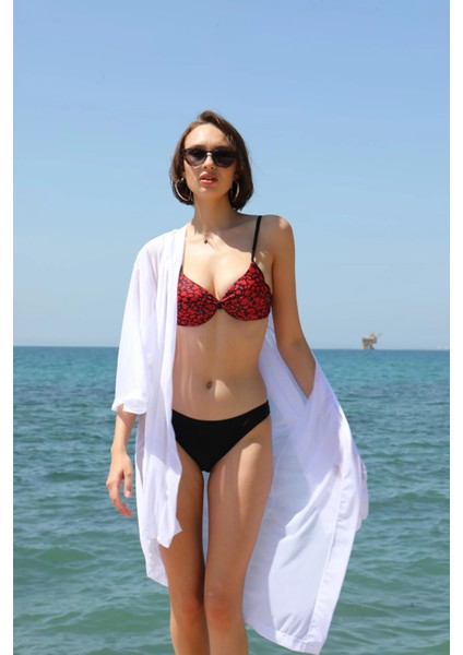 Kadın Kimono Pareo Plaj Elbisesi Beyaz fırsatları
