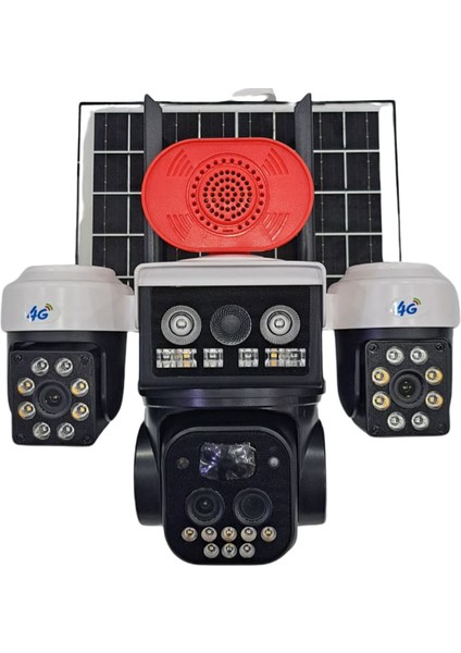 O-Kam 5051 3 Lens 3 Kamera 10X Optik Zoom 4g Güneş Enerji Solar Ptz Kamera