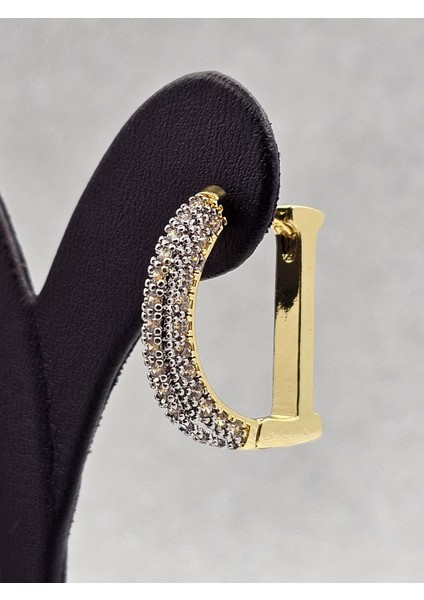 Xuping D Model Zirkon Taşlı Çelik Küpe