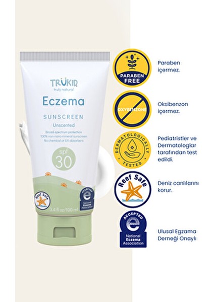 Güneş Kremi 30 Faktör Eczema Eğilimli Ciltler İçin 100 ml Doğal Koruma fırsatları