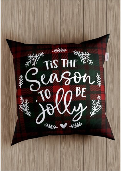 Kırmızı Ekose Kırlent Kılıfı, Yılbaşı ve Noel Temalı Dekoratif Kırlent Kılıfı fiyatları