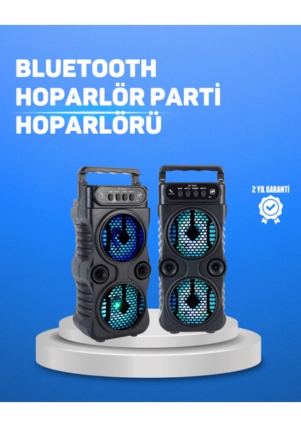 Kablosuz LED Işıklı Bluetooth Hoparlör – Fm Ralu, Mikrofon Girişli