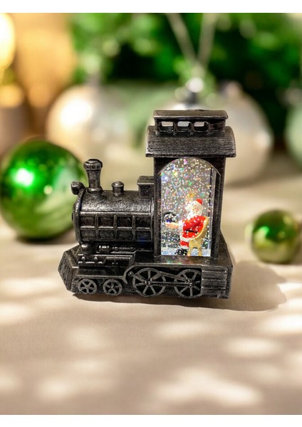Noel Baba Tren Kar Küresi, Gümüş Renkli, Sıcacık ve Eğlenceli Hediye Seçeneği