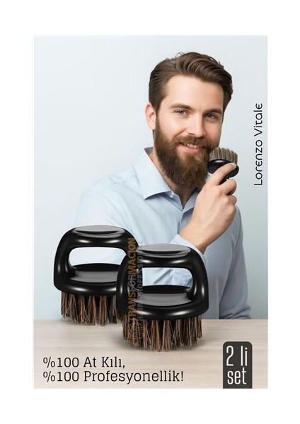 2'li At Kılı Sakal Tarama Fırçası Sakal Tarağı