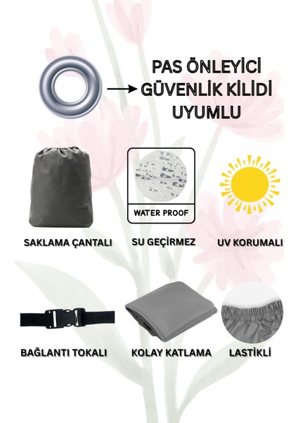 Gri Vespa Sprint 50 Kilit ve Çanta Uyumlu Motosiklet Brandası(4 Mevsim) fiyatları