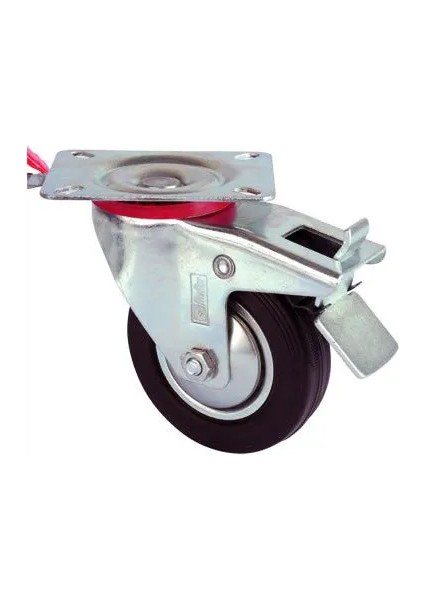 Servis Tekeri Tablalı Frenli Siyah Döner Çap 125 mm