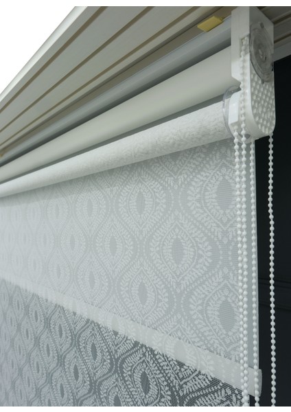 Çift Mekanizmalı Tül+Stor Güneşlik Perde – Çiftli Sistem - 2 Perde Tek Ürün!