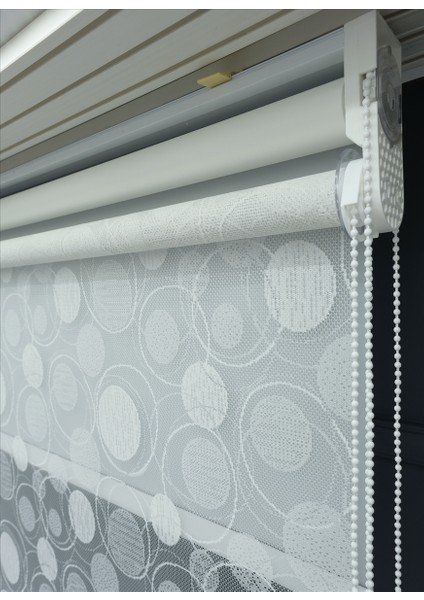 Çift Mekanizmalı TÜL+STOR Güneşlik Perde – Çiftli Sistem - 2 Perde TEK ÜRÜN!