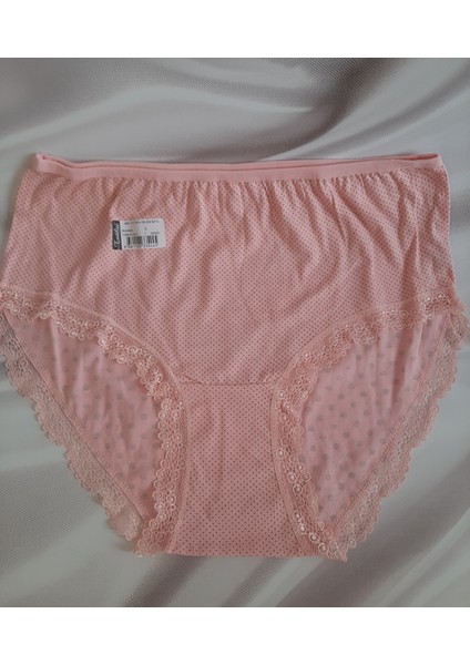 Pembe Puantiyeli Yüksek Bel Büyük Beden Tutku %100 Pamuk Kadın Bato Rahat Kullanışlı Külot fırsatları