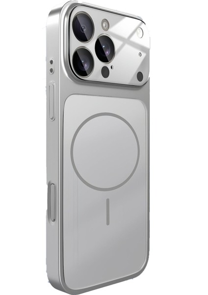iPhone 16 Pro Max Uyumlu 17 Pro Max Görünümlü Kamera Koruma Magsafe Özellikli Glass Telefon Kılıfı