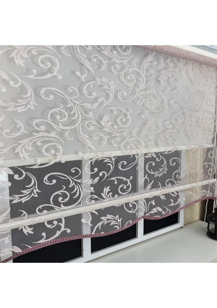 Çift Mekanizmalı Pembe Tül Stor Perde STB-130