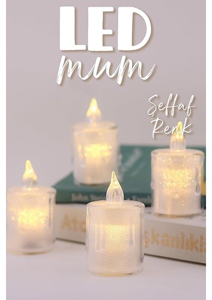 4 Adet Mini LED Mum Seti Pilli Dumansız Alevli Ledli Dekoratif Yapay Mum Dekor Işığı (4 Adet (Eriyen 6 Cm)) fiyatları