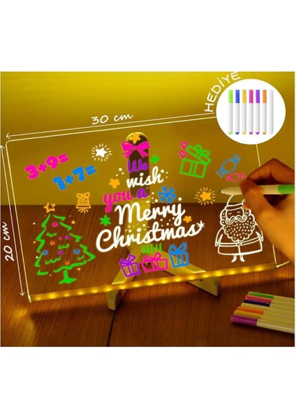 12 Inc LED Işıklı Çizim Tahtası Ayarlanabilir Stant ve Kalemleri Yeni Nesil Çizim Tahtası