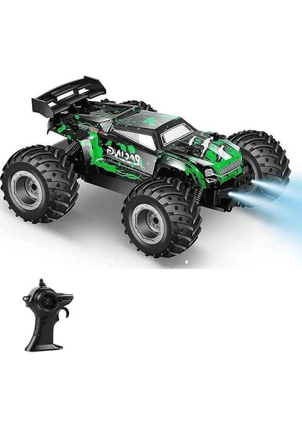 Ghz Uzaktan Kumandalı Şarjlı LED Işıklı Drift Atan 20 Km Hız Yapan Off Road Araba (Yeşil)