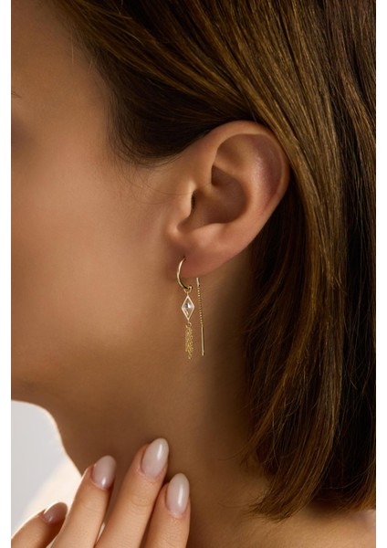 Altın Halka Detaylı Kristal Taşlı Sallantılı 925 Ayar Gümüş Küpe 233 fiyatları