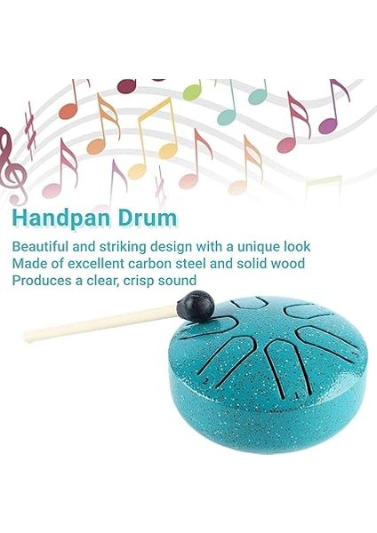 Çelik Dilli Davul Mini Handpan Davul Bagetli 6 Nota Hem Yeni Başlayanlar Hem De Deneyimli Müzisyenler Için Vurmalı Çalgı (Yeşil) fiyatları