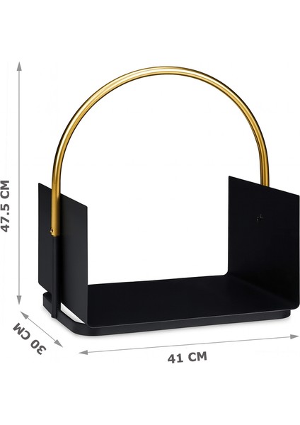 Gold Premium Metal Saplı Metal Odunluk Standı-Firewood Rack Basket fırsatları