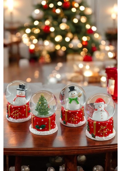 Yeşil Noel Temalı Kahve Bardağı, Termos, Mini Kar Küresi ve Yılbaşı Hediye Seti