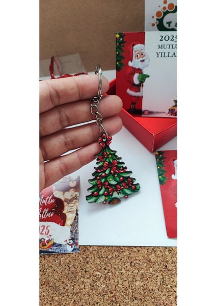 Yılbaşı Temalı Ahşap Figürler, Anahtarlık ve Çanta Süsü Seti, Kutulu, 15 Adet fiyatları