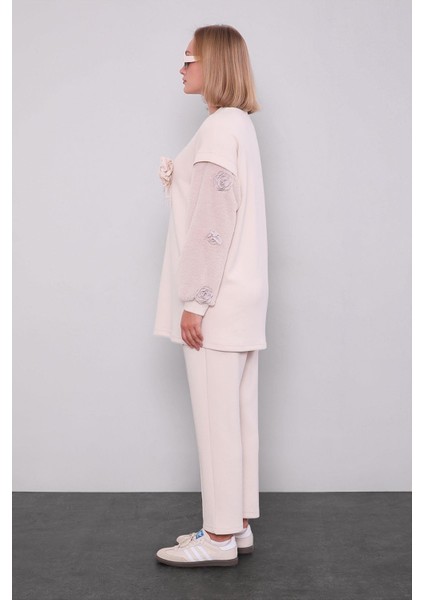 Krem Kürk Kol Detaylı Ikili Takım fiyatları