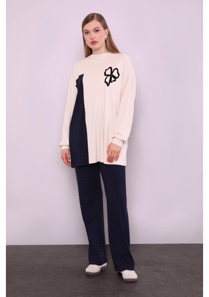 Bej Taş Baskılı Ikili Takım fiyatları