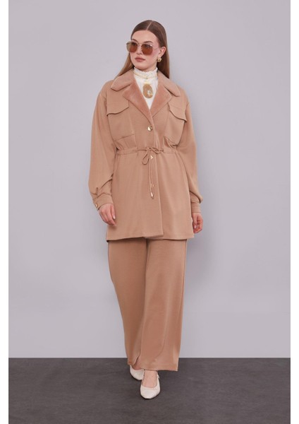 Camel Kruvaze Kürk Yakalı Ikili Takım fiyatları