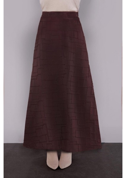 Kahve Kendinden Desenli Etek Takım indirimleri