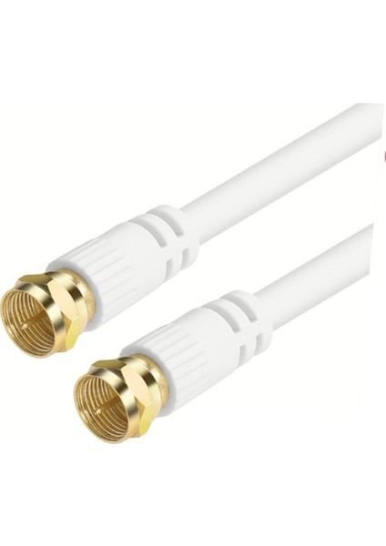 Fabrikasyon Gold Uç F Konnektörlü 1 Metre Rg6/u4 Full Hd 3D 4K Anten Tv Çanak Uydu Kablosu