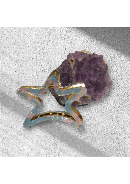 Sedefli Yıldız Kemik Metal Mandal Toka ( BC-1170 )