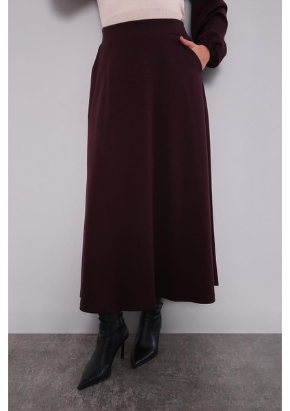 Bordo Gold Fermuar Detaylı Etek Takım indirimleri