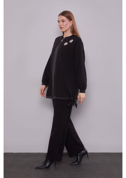 Siyah Kurdale Detaylı Ikili Takım fiyatları