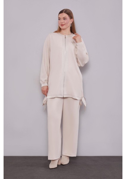 Krem Kurdale Detaylı Ikili Takım fiyatları
