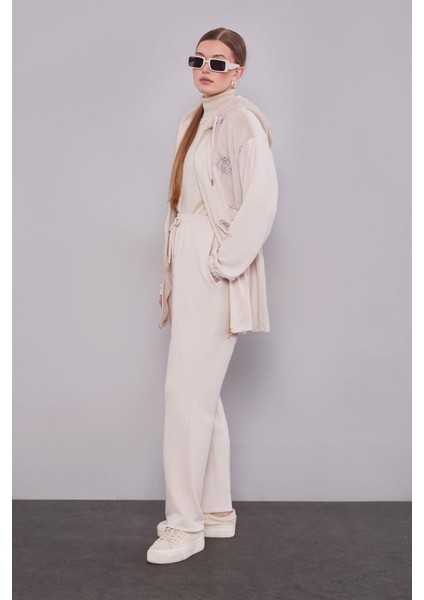 Krem Gül Detaylı Bel Büzgülü Ikili Takım fiyatları