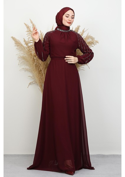 Semra Tesettür Elbise Koyu Bordo fiyatları