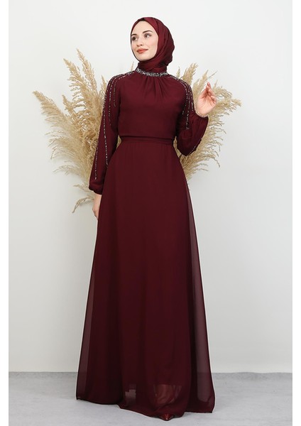 Semra Tesettür Elbise Koyu Bordo fırsatları