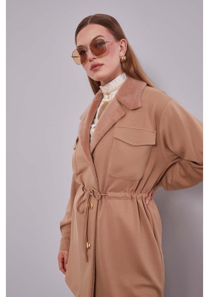 Camel Kruvaze Kürk Yakalı Ikili Takım fırsatları