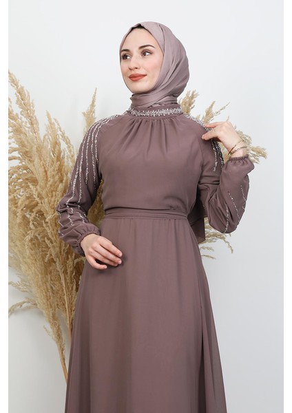 Semra Tesettür Elbise Gül Kurusu indirimleri