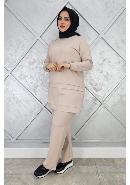 Kadın Taş Detaylı Nervür Dikim Tesettür Takım fiyatları