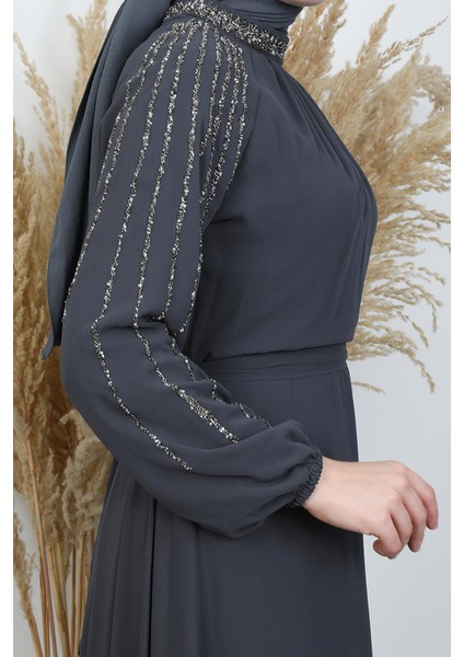 Semra Tesettür Elbise Koyu Gri fiyatları
