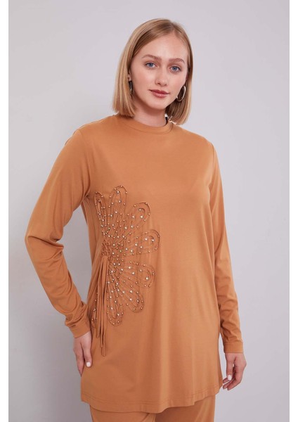 Camel Kenar Desen Detaylı Taşlı Ikili Takım modelleri