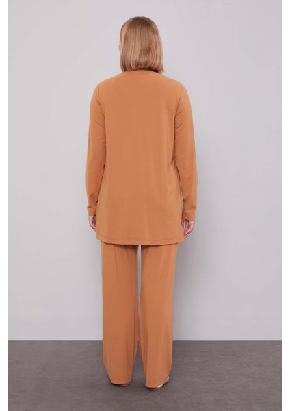 Camel Kenar Desen Detaylı Taşlı Ikili Takım