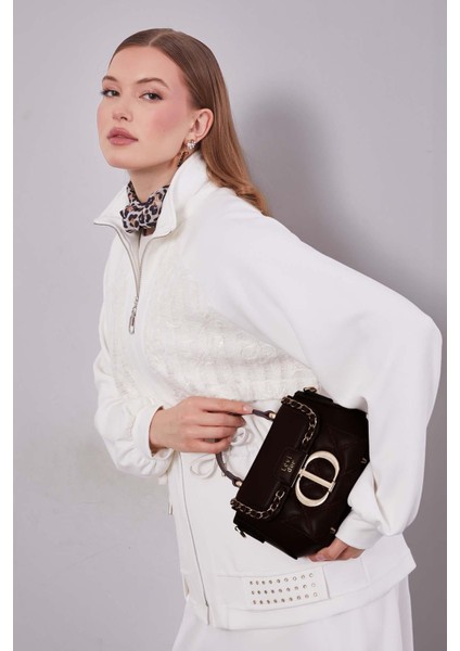 Ekru Belden Bağlamalı Etek Takım modelleri