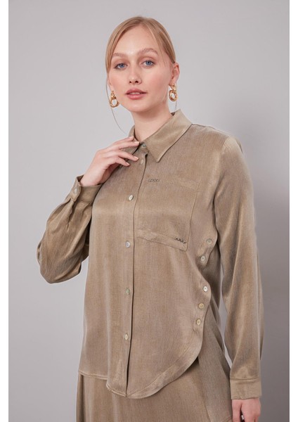 Haki Çapraz Düğme Detay Cupra Etek Takım fırsatları