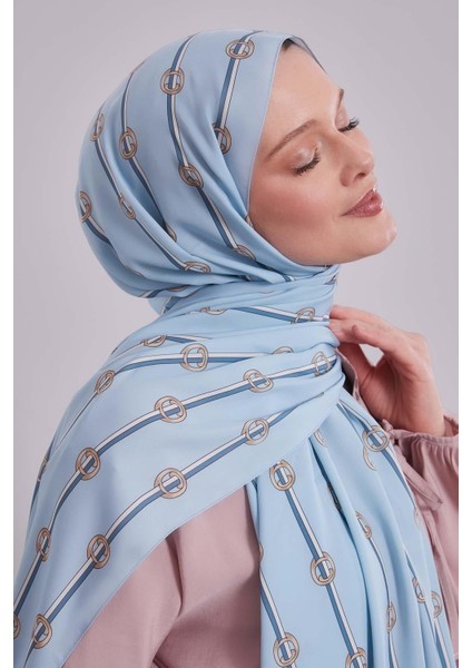 Bebe Mavisi Çizgili Halka Desen Club Şal